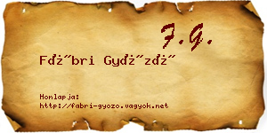 Fábri Győző névjegykártya